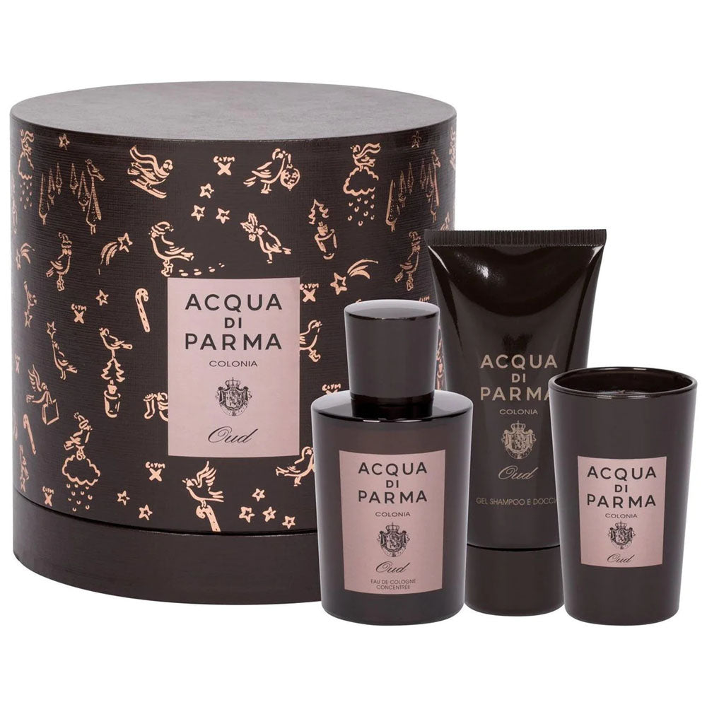 ACQUA DI PARMA COLONIA OUD MEN SET - EAU DE COLOGNE 100ML + SHOWER GEL 75ML + CANDLE 65G